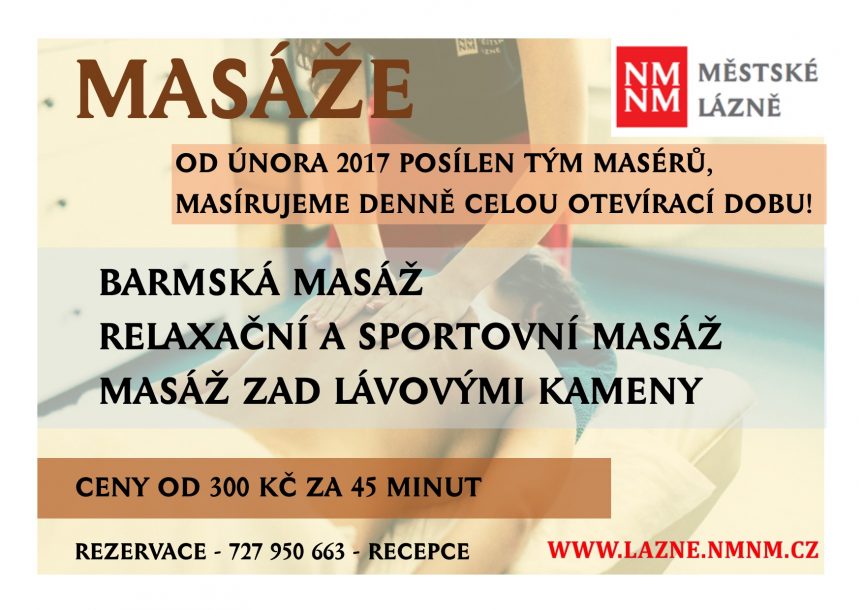 Na Masáž do Městských lázní kdykoliv