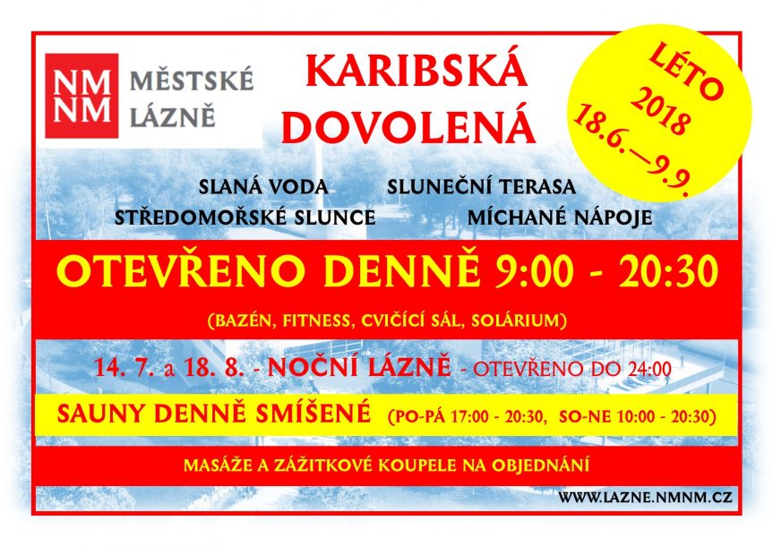 Otevírací doba v Letním provozu od 18.6.2018
