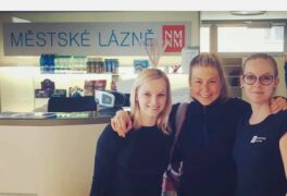 Norská biatlonistka Ingrid Tandrevold v Městských lázních